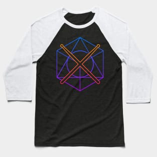 Psychedelic Sacred Geometry Drumsticks –– Drummer Design Baseball T-Shirt